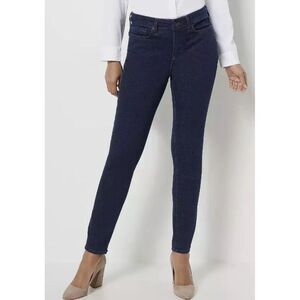 NYDJ Jeans Skinny Ankle Pants‎ Dark Wash Blue Denim Stretch Size 4 Petite